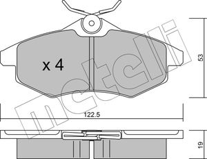 Тормозные колодки Metelli передние для Citroen C3 II 2009-2016. Артикул 22-0328-0