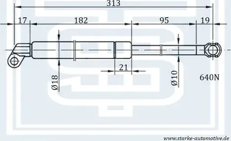 Амортизатор крышки багажника (Starke). Артикул 181126