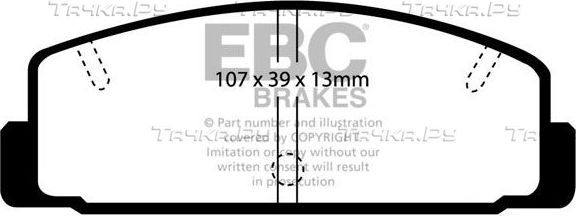 Тормозные колодки EBC Brakes задние для Daihatsu Charade IV 1993-2000. Артикул DP729