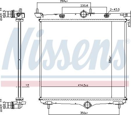 Радиатор охлаждения двигателя Nissens для Opel Corsa F 2019-2026. Артикул 607031