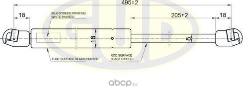 АМОРТИЗАТОР БАГАЖНИКА SKO FABIA II 1206- 440N L=495205MM G.U.D.. Артикул GGS020497