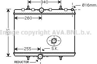 Радиатор охлаждения двигателя AVA для Fiat Ulysse II 2006-2011. Артикул PEA2314