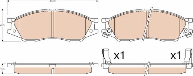 Тормозные колодки TRW передние для Nissan Almera Classic I 2006-2013. Артикул GDB3563