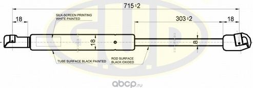 Амортизатор (упор) капота G.U.D.. Артикул GGS010125