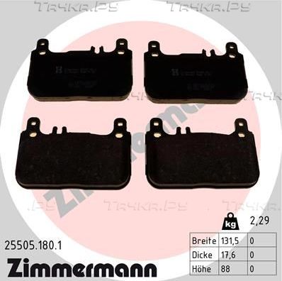 Тормозные колодки Zimmermann. Артикул 25505.180.1