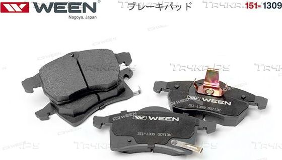 Тормозные колодки WEEN передние для Chevrolet Corsa 1994-2002. Артикул 151-1309
