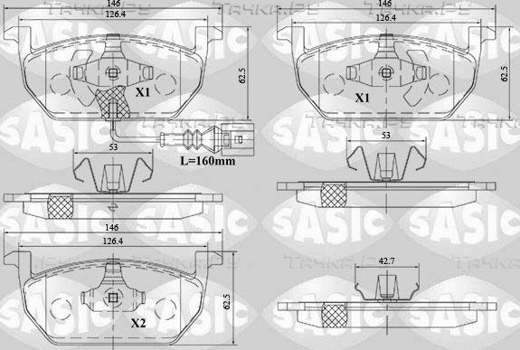 Тормозные колодки Sasic. Артикул 6216164