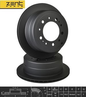 Тормозной диск Zentparts. Артикул Z06291