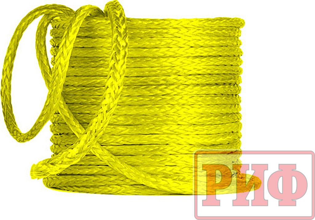 Трос синтетический РИФ для лебёдки 14 мм черный . Артикул Rope17