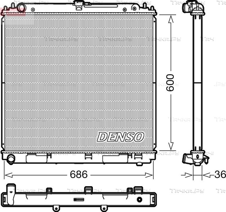 Радиатор охлаждения двигателя Denso. Артикул DRM46041