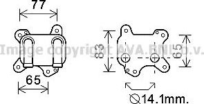 Радиатор масляный (маслоохладитель) для двигателя AVA для Opel Combo C 2001-2011. Артикул OL3581