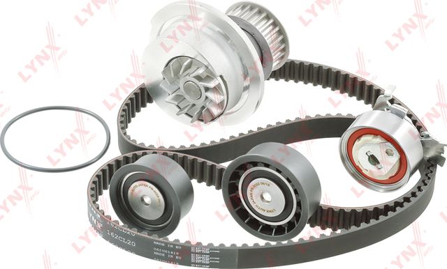 Помпа (водяной насос) с комплектом ремня ГРМ LYNXauto. Артикул PW-1232