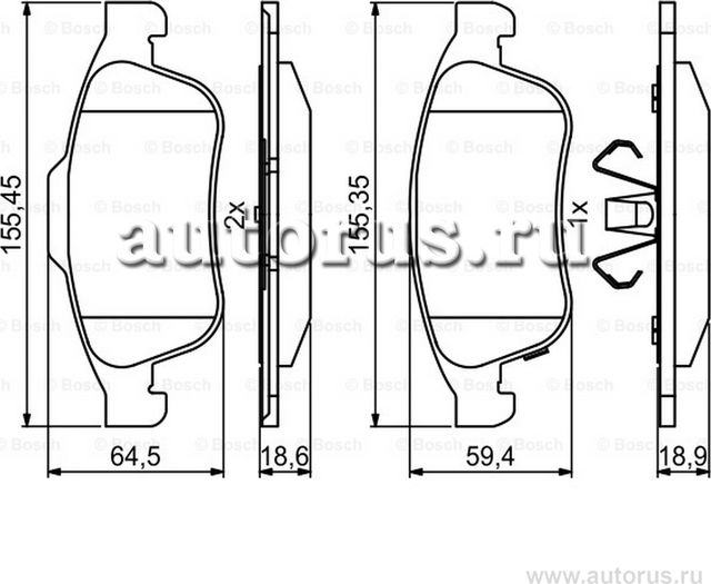 Колодки тормозные дисковые передние (Bosch). Артикул 0986494826
