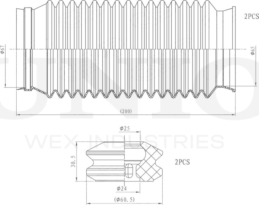 Отбойник и пыльник амортизатора, комплект (Unio). Артикул DUC-50093