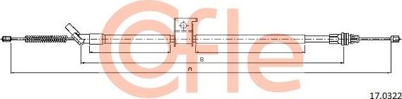 Трос ручника (тросик ручного тормоза) Cofle. Артикул 17.0322