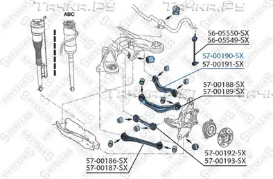 Поперечный рычаг задней подвески Stellox. Артикул 57-00190-SX