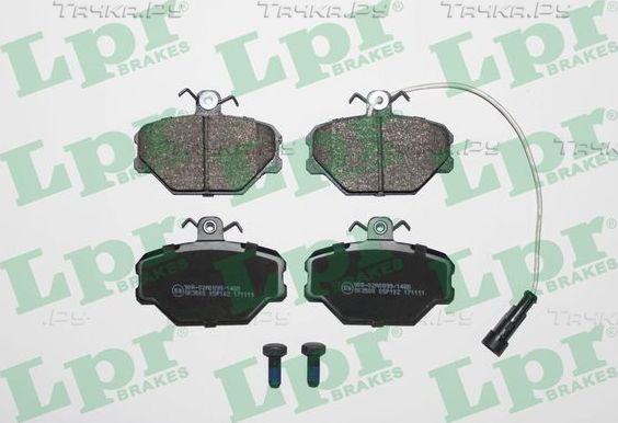 Тормозные колодки LPR передние для Lancia Dedra 1990-1999. Артикул 05P102