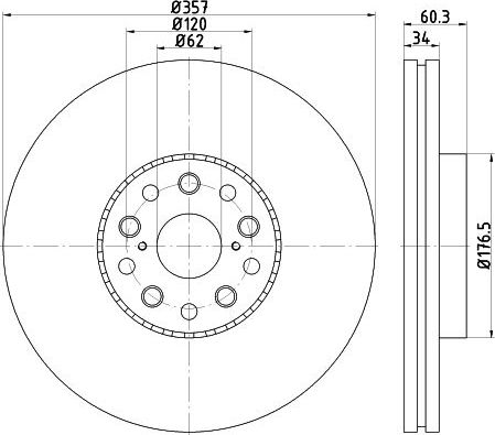 Тормозной диск Textar Pro передний левый для Lexus LS IV 2006-2017. Артикул 92224203
