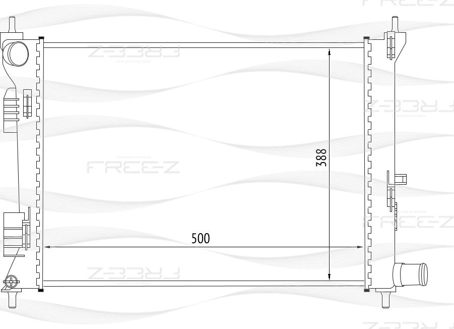 Радиатор HYUNDAI/KIA SOLARIS/RIO 10- 1.4/1.6 охлаждения (Free-Z). Артикул KK0223