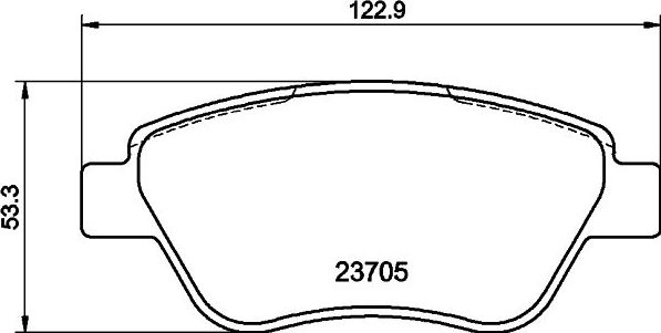Тормозные колодки Hella Pagid передние для Fiat Idea 2004-2016. Артикул 8DB 355 011-871
