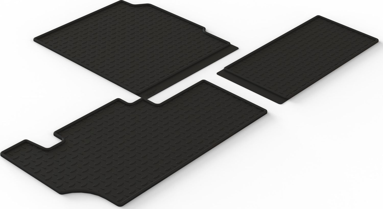 Коврики резиновые Seintex с высоким бортиком для салона ГАЗ Next ЦМФ 4х4 (6 мест, 2 ряд) 2024-2026. Артикул 318818