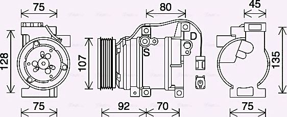 Компрессор кондиционера AVA для Mazda CX-7 I 2006-2014. Артикул MZAK293