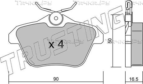 Тормозные колодки Trusting задние для Alfa Romeo 156 I 1997-2002. Артикул 115.0