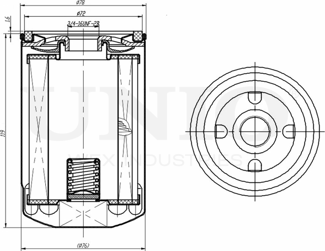 Фильтр масляный (Unio). Артикул FLT-20012