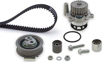 Помпа (водяной насос) с комплектом ремня ГРМ Gates PowerGrip® для Volkswagen Scirocco III 2009-2017. Артикул KP35604XS