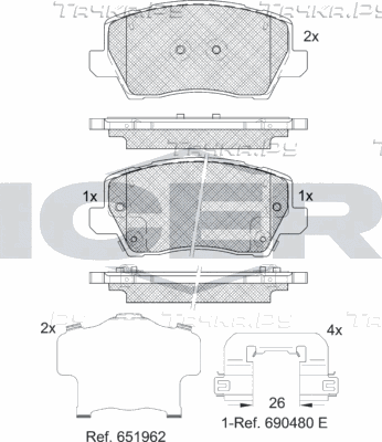Тормозные колодки Icer. Артикул 182325
