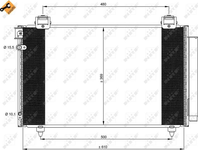 Радиатор кондиционера (конденсатор) NRF EASY FIT для Toyota Avensis II 2003-2008. Артикул 35592