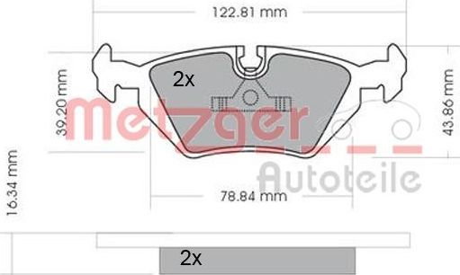 Тормозные колодки (в сборе) Metzger. Артикул 1170075
