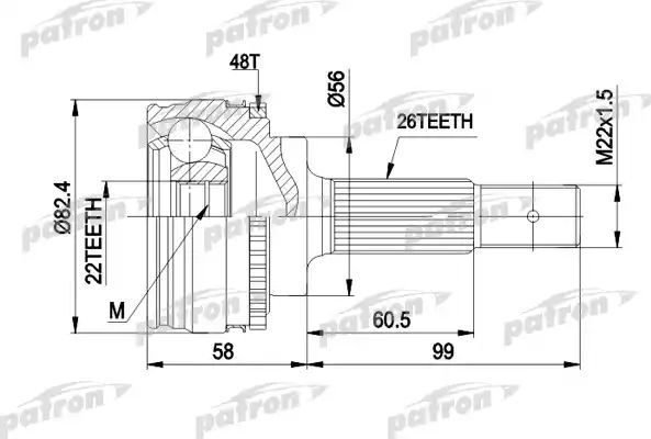 Шрус наружный (граната) Patron. Артикул PCV1484