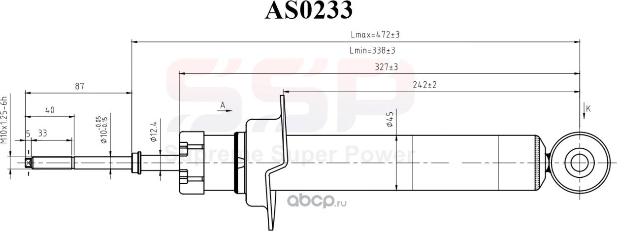 Амортизатор SSP 341445 4062A002. Артикул AS0233
