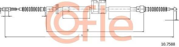 Трос ручника (тросик ручного тормоза) Cofle задний левый для Audi 200 II (C3) 1983-1991. Артикул 92.10.7588