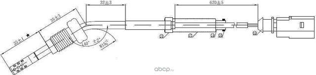 Датчик температуры выхлопных газов VW GOLF V 1.9TDI (2005>) 2.0TDI (2004>) GOLF VI 2.0TDI (2009>) (Magtechnic). Артикул mag0002og