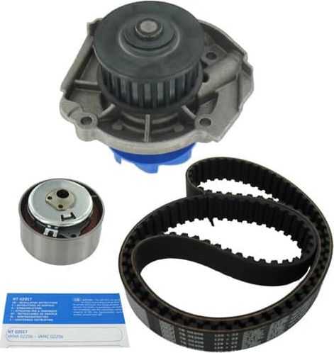 Помпа (водяной насос) с комплектом ремня ГРМ SKF для Fiat Doblo I 2001-2015. Артикул VKMC 02206