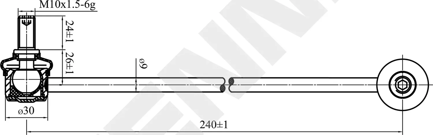 Тяга стабилизатора передняя правая BMW E39 95-03 (Zennek). Артикул DST0045