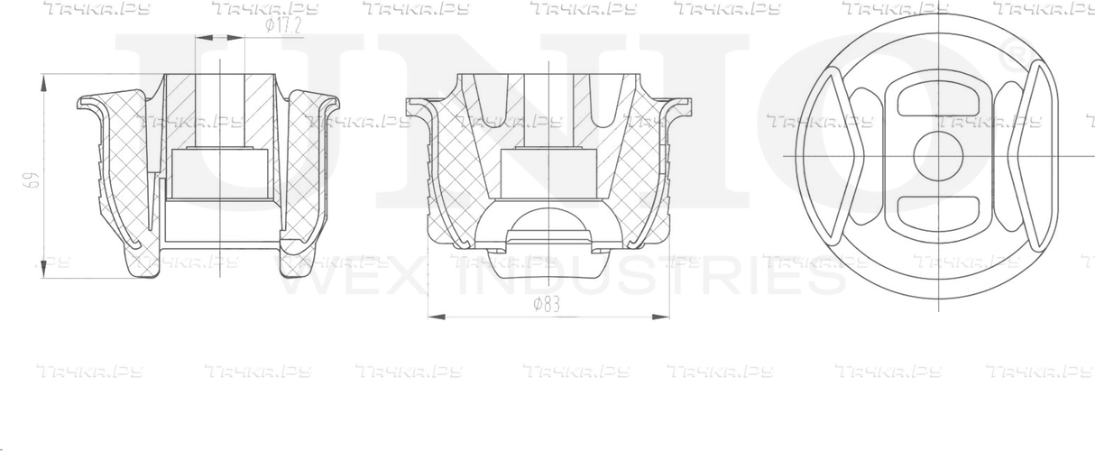 Сайлентблок балки (Unio). Артикул RMP-20546