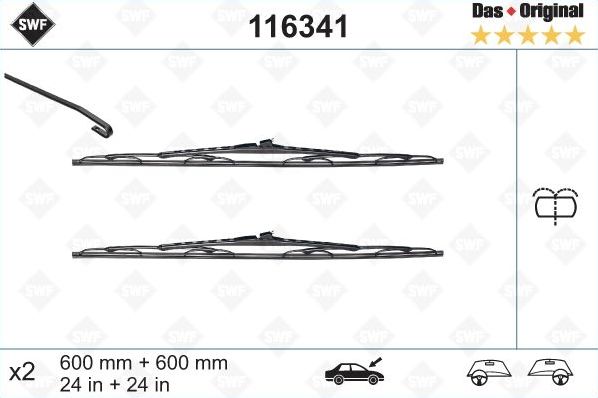 Щетки стеклоочистителя (дворники) SWF для IVECO Daily IV 2006-2011. Артикул 116341