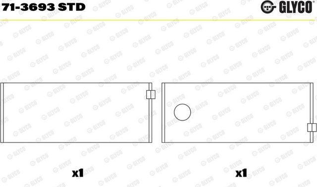 Вкладыши шатунные Glyco для Mercedes-Benz SK 1988-1996. Артикул 71-3693 STD