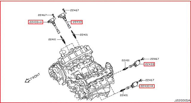 Катушка зажигания Nissan. Артикул 224481KT0A