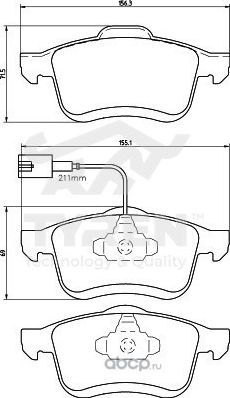 Дисковые тормозные колодки (Tyren). Артикул TYR1212991