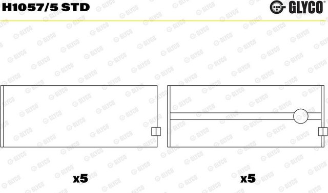 Вкладыши коренные Glyco для Citroen Grand C4 SpaceTourer 2018-2026. Артикул H1057/5 STD
