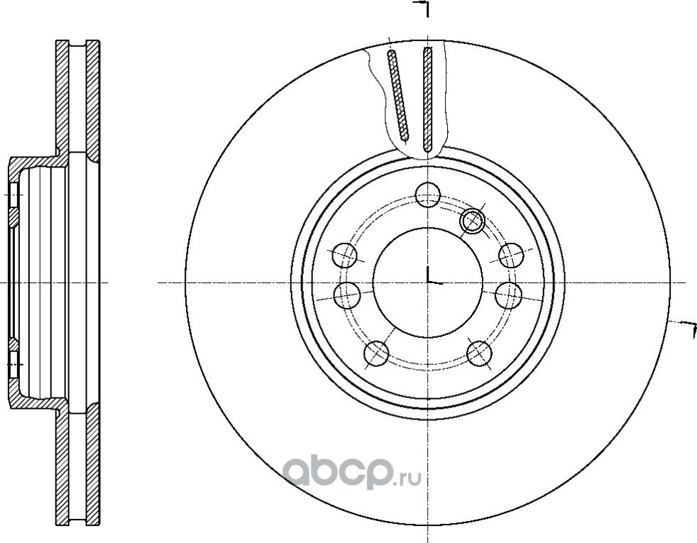 Диск тормозной вентилируемый (G-Brake). Артикул GR21352