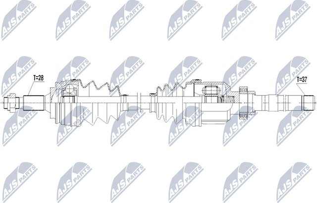 Полуось (привод в сборе, приводной вал) NTY для Citroen C4 Picasso II 2013-2018. Артикул NPW-CT-073