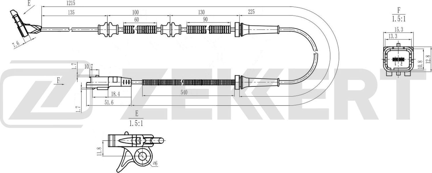Датчик ABS Zekkert. Артикул SE-6241