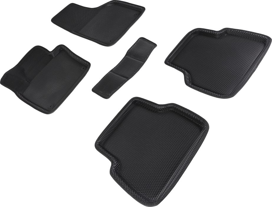 Коврики Seintex 3D EVA Соты для салона Volkswagen Tiguan I рестайлинг 2011-2017 ЧЕРНЫЕ. Артикул 95450