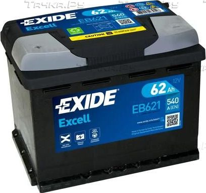 Аккумулятор Exide Excell ** для Fiat Ritmo I 1979-1982. Артикул EB621