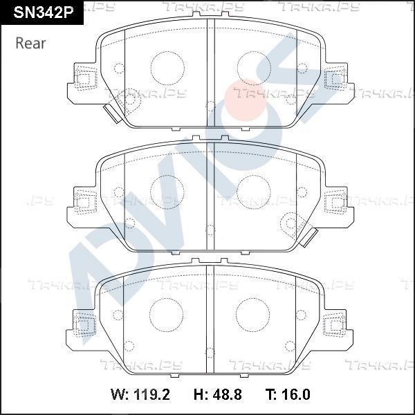 Тормозные колодки Advics задние для Honda CR-V V 2016-2026. Артикул SN342P